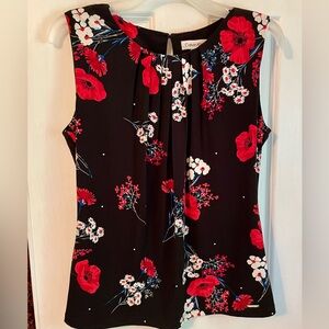 Calvin Klein Sleeveless Floral Blouse